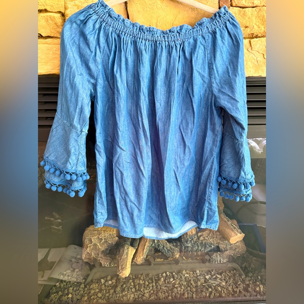 Blue Off-Shoulder Women's Top